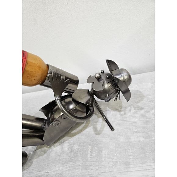 Metal Whimsical Drinking Coyboy Man Small Bottle Holder Free Standing - Picture 2 of 10